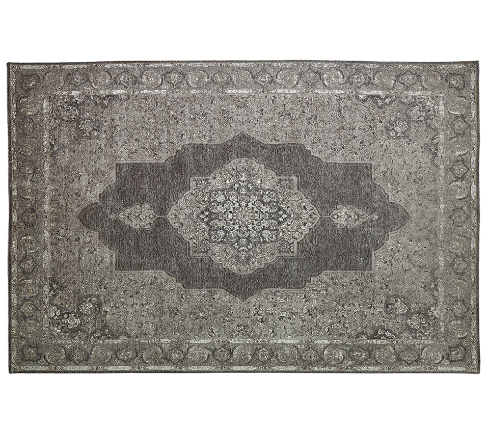 Tappeto CHENNAI in tessuto cotone e ciniglia a rilievo dall'aspetto slavato e consumato