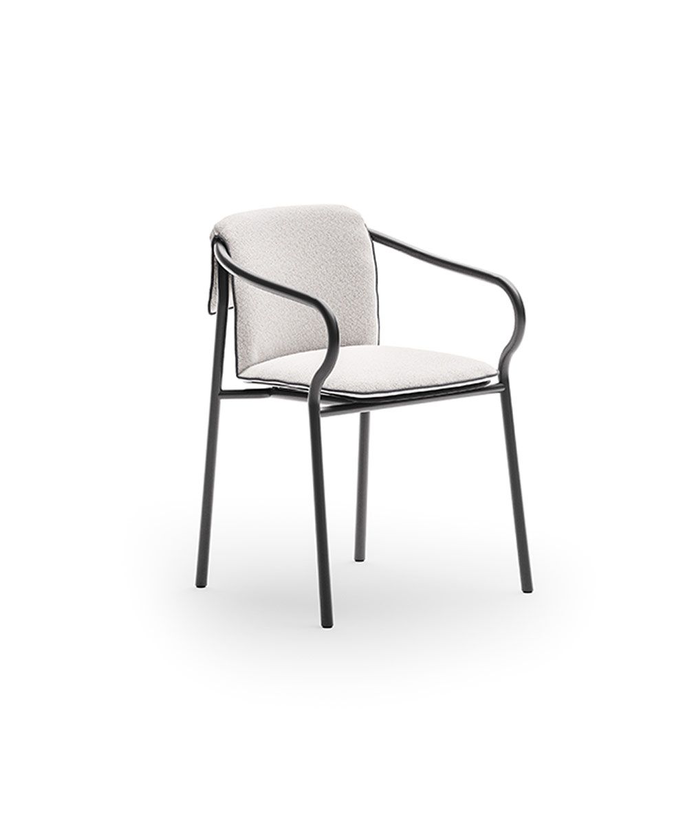 Unopiù | Sedia Salò con cuscino di seduta e schienale