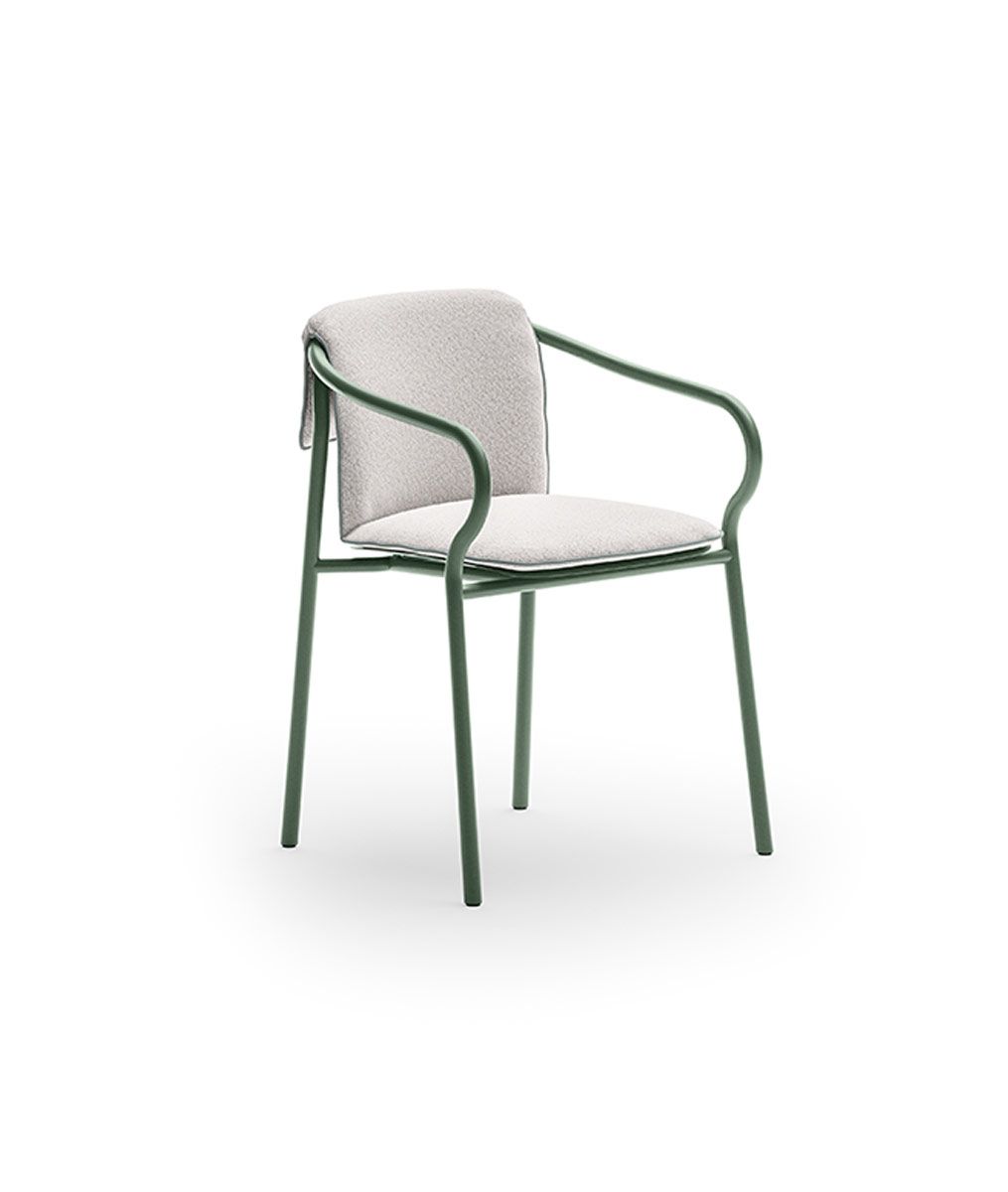 Unopiù | Sedia Salò con cuscino di seduta e schienale