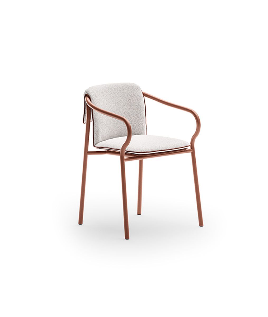 Unopiù | Sedia Salò con cuscino di seduta e schienale