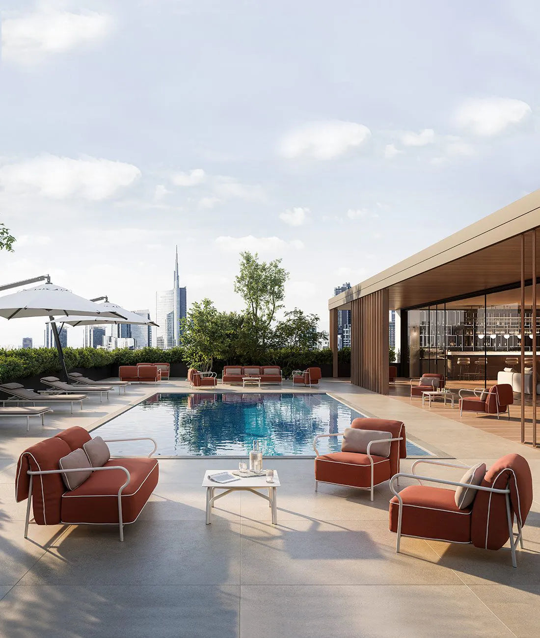 Unopiù | Divano Salò due posti con cuscino di seduta e schienale