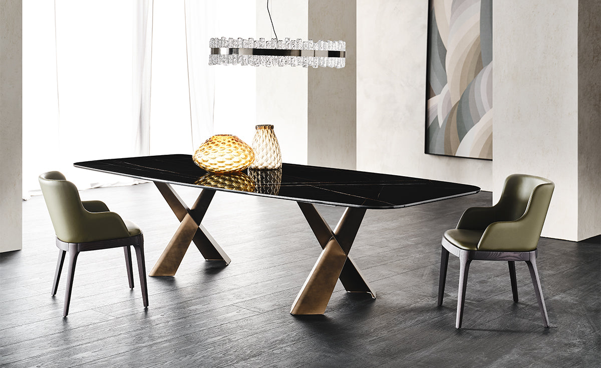 Tavolo Mad Max Keramik Cattelan - base in acciaio e piano in ceramica (240x120x74h sag.)