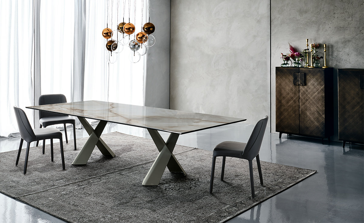 Tavolo Mad Max Keramik Cattelan - base in acciaio e piano in ceramica (240x120x74h sag.)