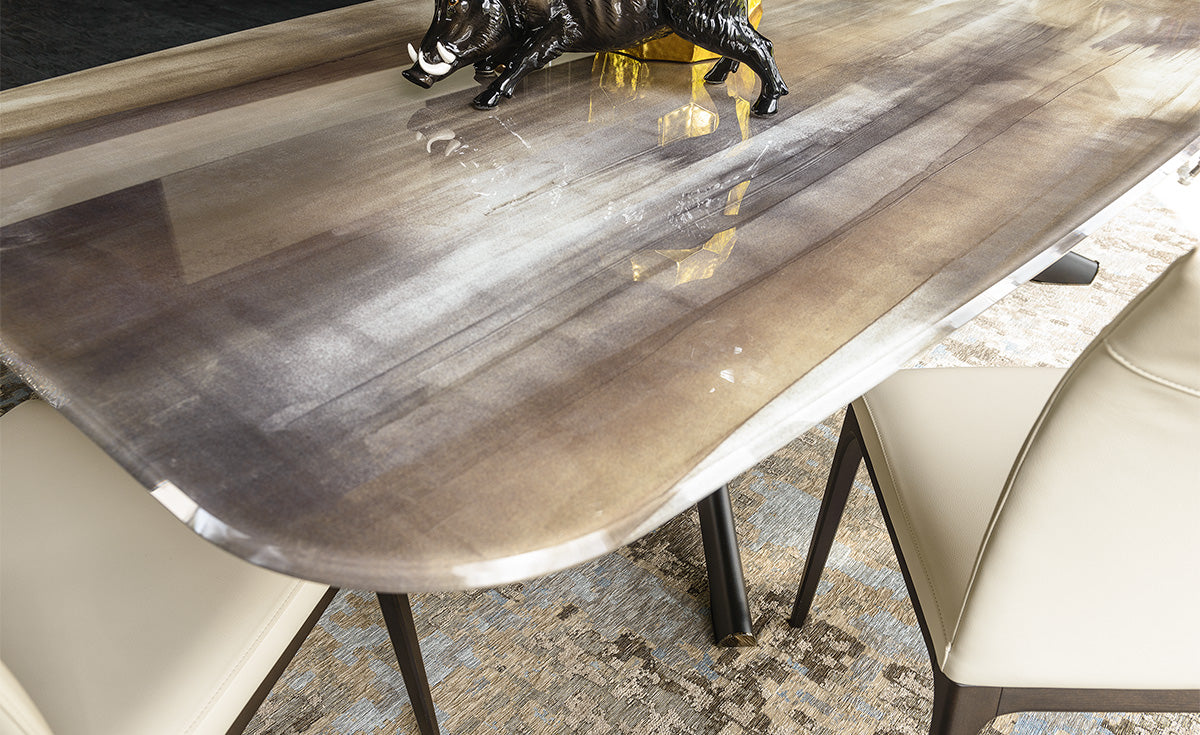 Tavolo Planer Crystalart Cattelan - base in acciaio e piano in cristallo extrachiaro bisellato 12 mm