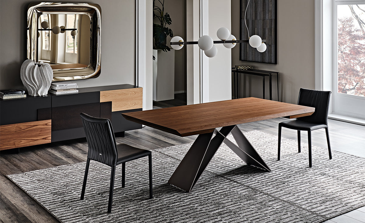 Tavolo Premier Wood Drive - base in acciaio e piano in legno