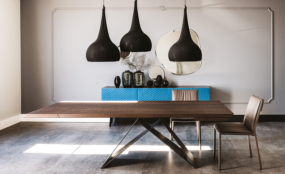 Tavolo Premier Wood Drive - base in acciaio e piano in legno