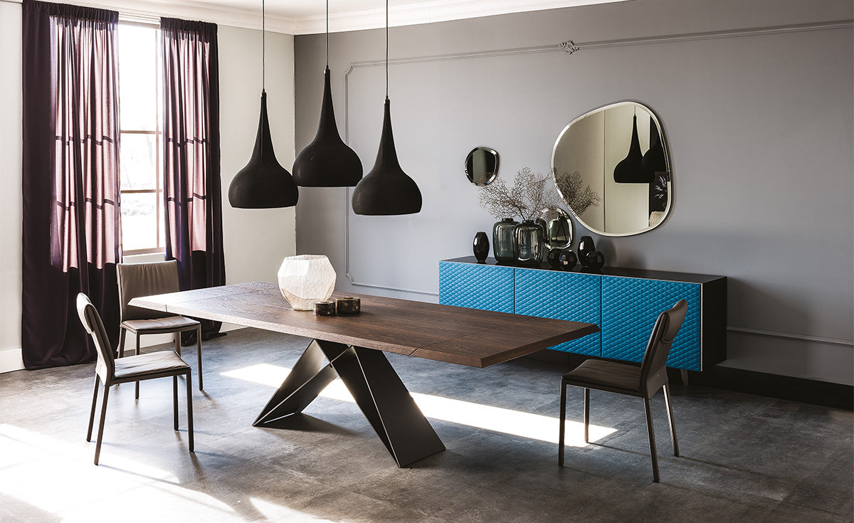 Tavolo Premier Wood Drive - base in acciaio e piano in legno