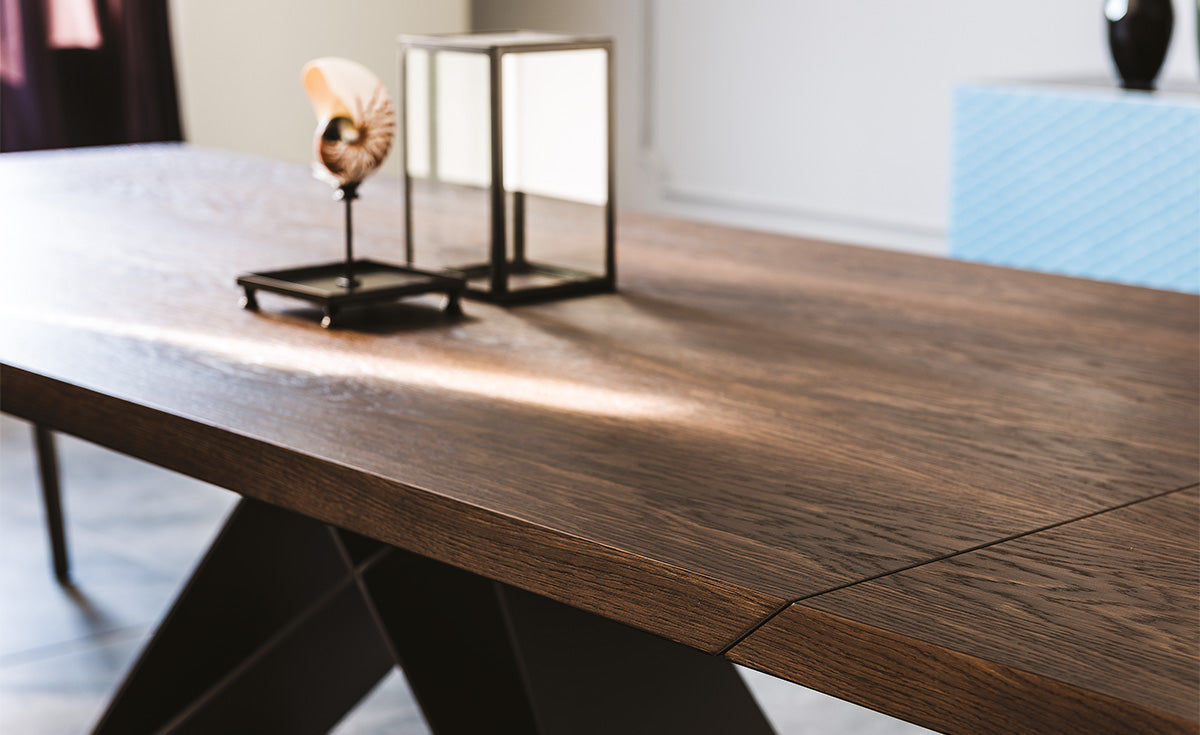 Tavolo Premier Wood Drive - base in acciaio e piano in legno