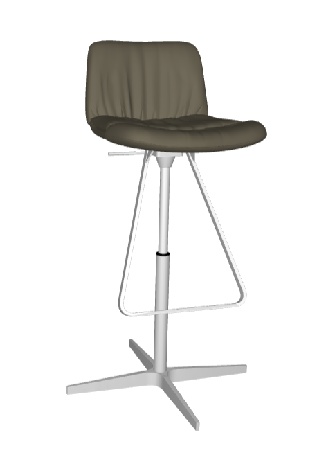 Sgabello Axel X Cattelan - telaio verniciato e scocca rivestita in tessuto, synthetic nubuck, ecopelle o pelle