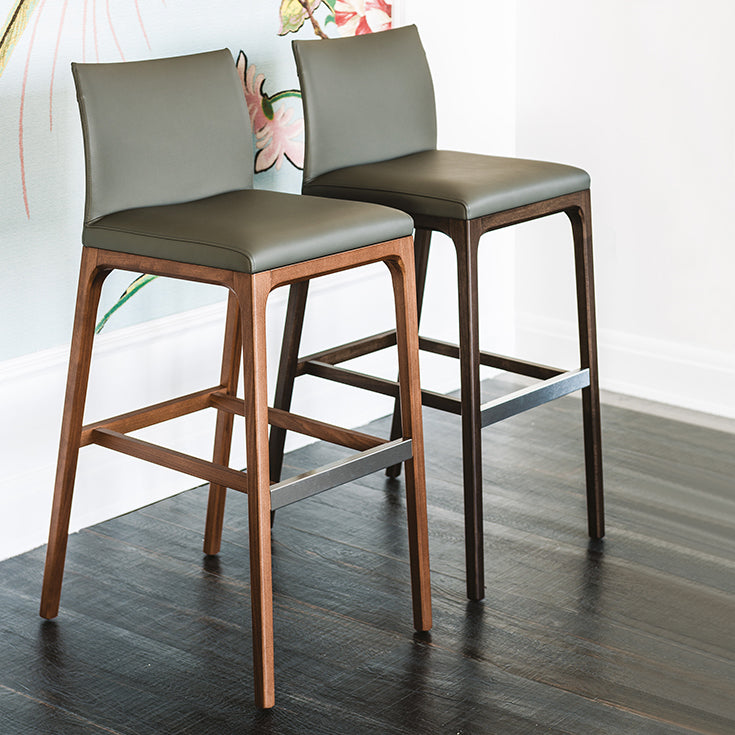 Sgabello Arcadia Cattelan - struttura in legno e rivestimento in tessuto, synthetic nubuck, micro nubuck, ecopelle o pelle