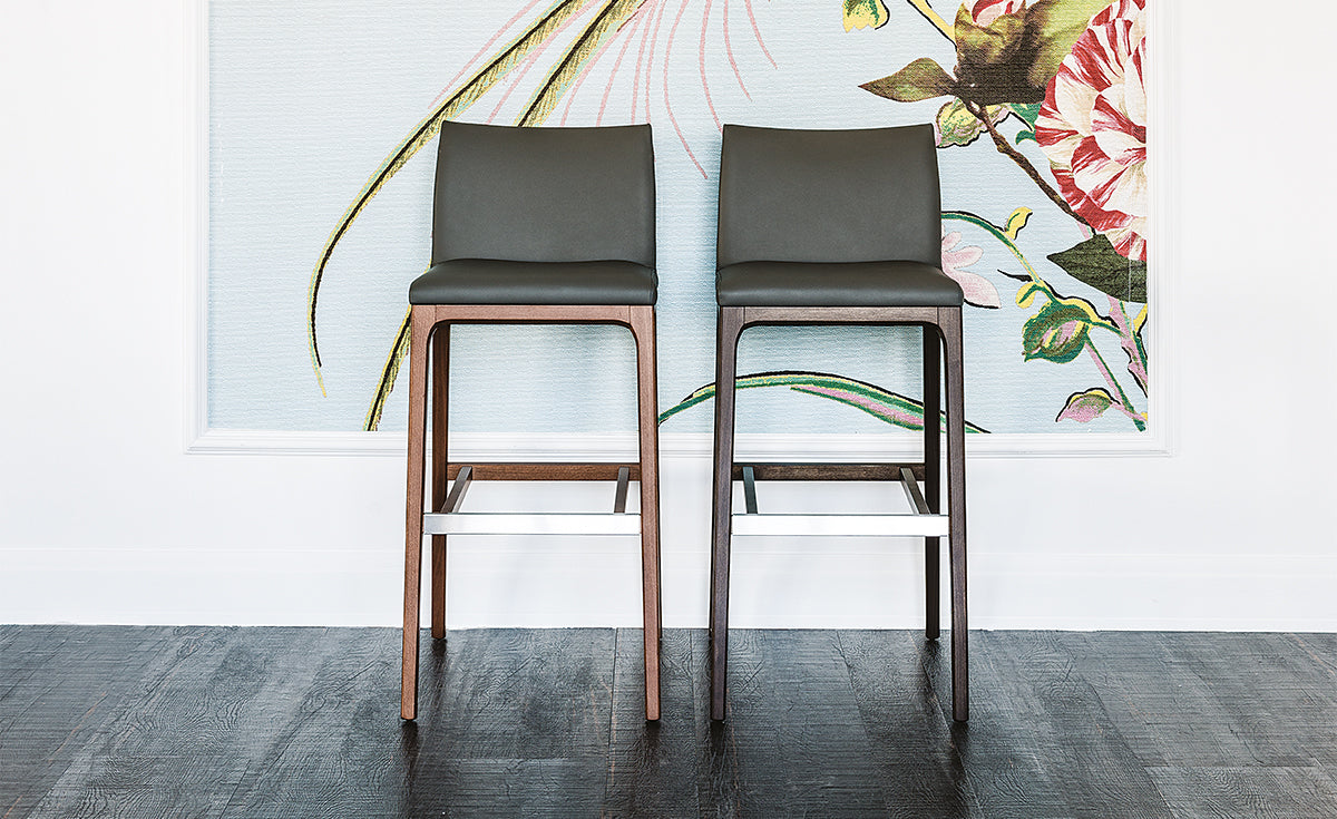 Sgabello Arcadia Cattelan - struttura in legno e rivestimento in tessuto, synthetic nubuck, micro nubuck, ecopelle o pelle