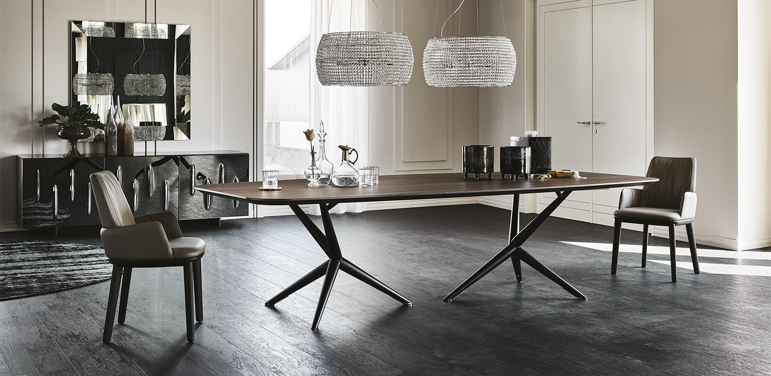 Tavolo Atlantis Wood Cattelan - base in acciaio e piano in legno