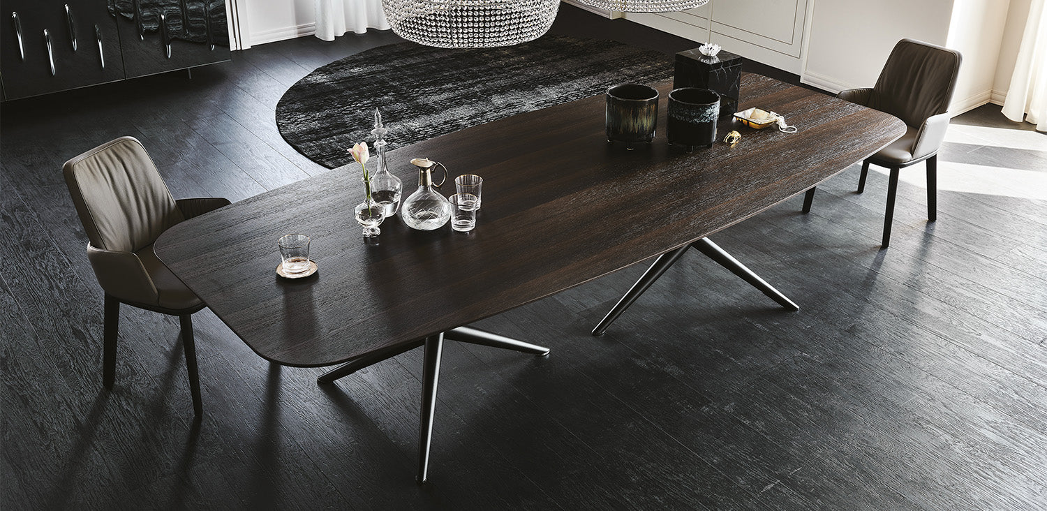 Tavolo Atlantis Wood Cattelan - base in acciaio e piano in legno