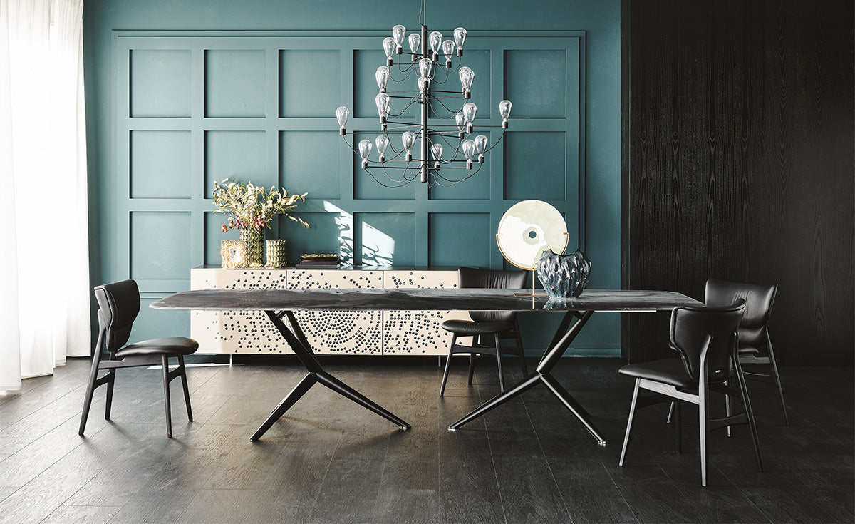 Tavolo Atlantis Crystalart Cattelan - base in acciaio e piano in cristallo