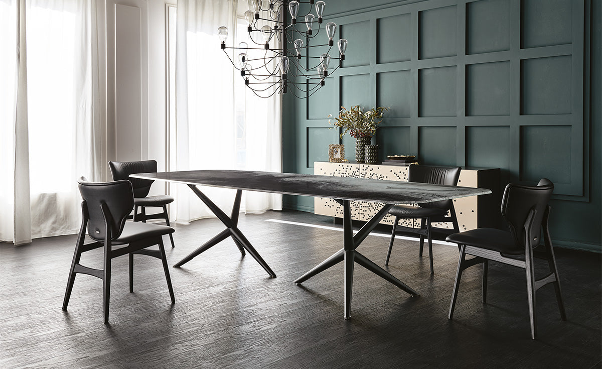 Tavolo Atlantis Crystalart Cattelan - base in acciaio e piano in cristallo