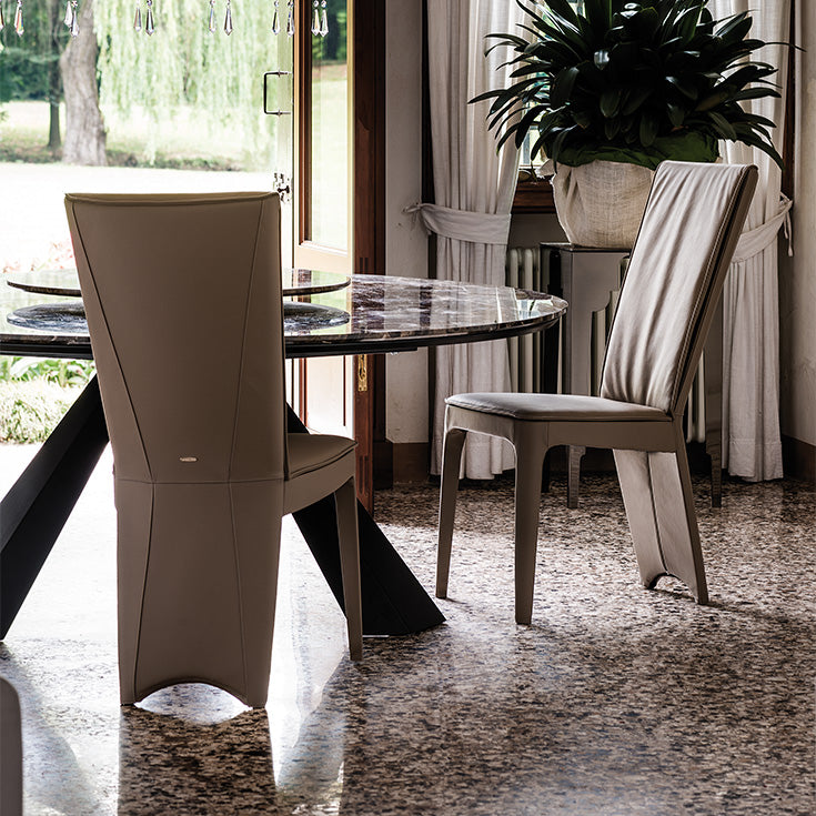 Sedia Aurelia Cattelan - struttura in acciaio e rivestimento in tessuto, synthetic nubuck, micro nubuck, ecopelle o pelle