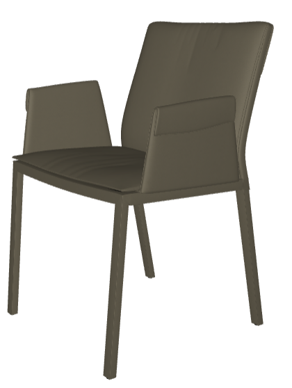 Sedia Isabel Cattelan - struttura in acciaio e rivestimento in tessuto, synthetic nubuck, micro nubuck, ecopelle o pelle