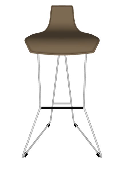 Sgabello Pepe Cattelan - base in acciaio e seduta rivestita in cuoio