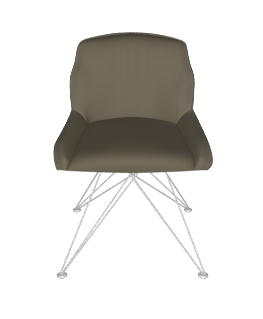 Sedia Flaminia Cattelan - struttura in acciaio e rivestimento in tessuto, synthetic nubuck, micro nubuck, ecopelle o pelle