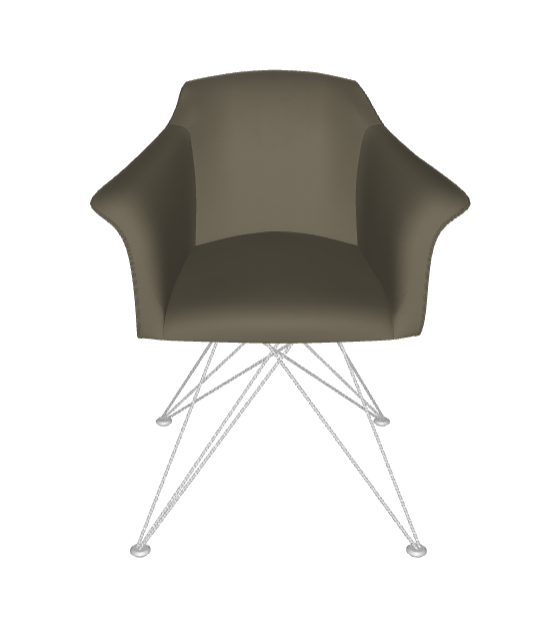 Sedia Flaminia Cattelan - struttura in acciaio e rivestimento in tessuto, synthetic nubuck, micro nubuck, ecopelle o pelle