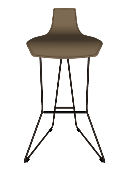 Sgabello Pepe Cattelan - base in acciaio e seduta rivestita in cuoio