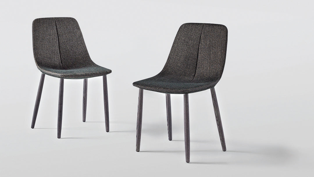 Sedia By Bonaldo - gambe in legno e rivestimento in tessuto, ecopelle, ecopelle vintage e pelle