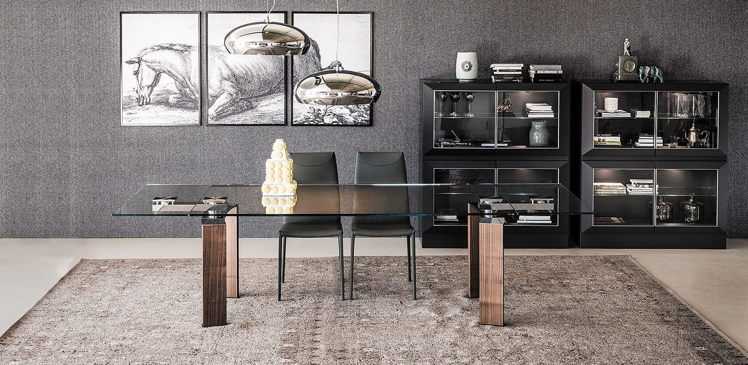 Tavolo Daytona Cattelan - base in acciaio e piano in cristallo 15 mm