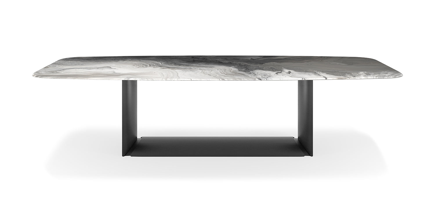 Tavolo Dragon Crystalart Cattelan - base in acciaio e piano in cristallo