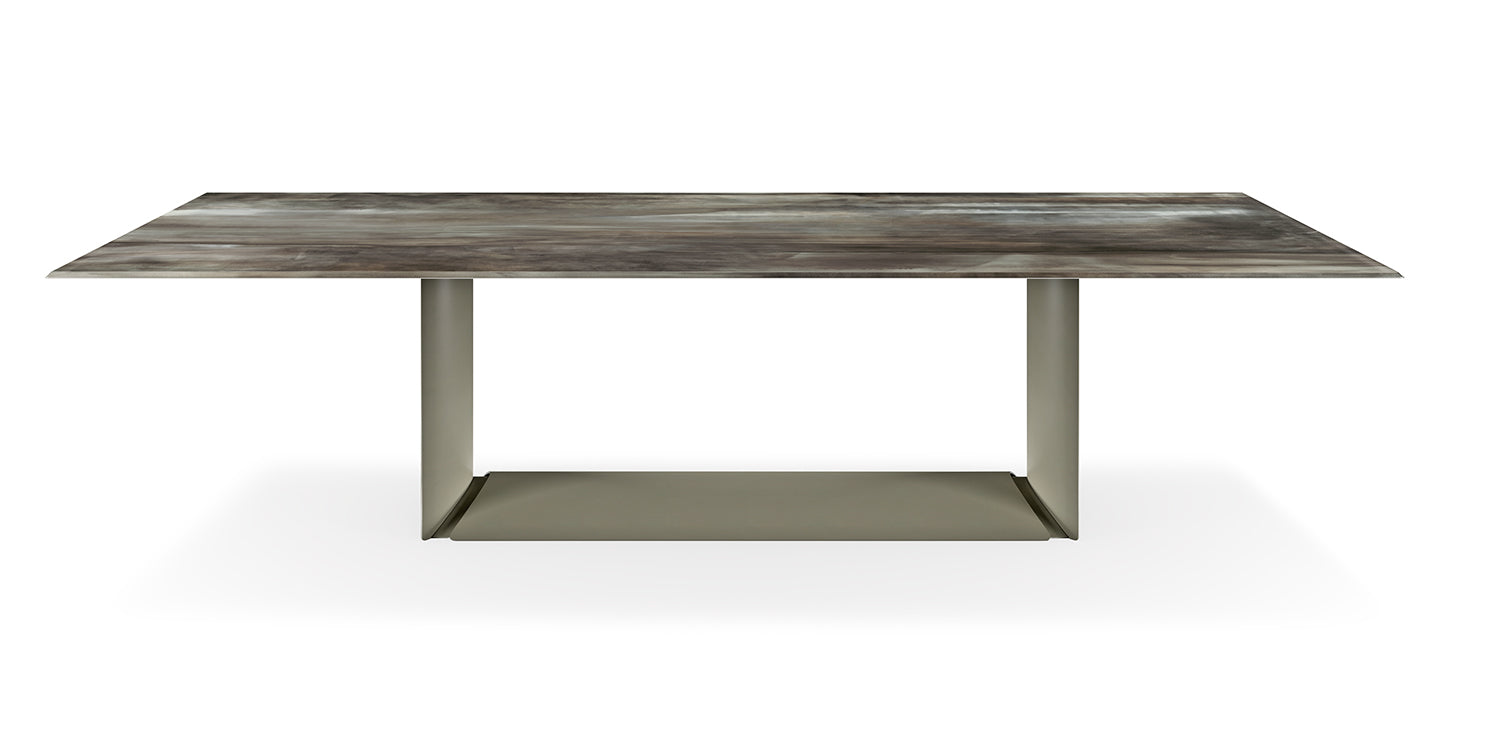 Tavolo Dragon Crystalart Cattelan - base in acciaio e piano in cristallo