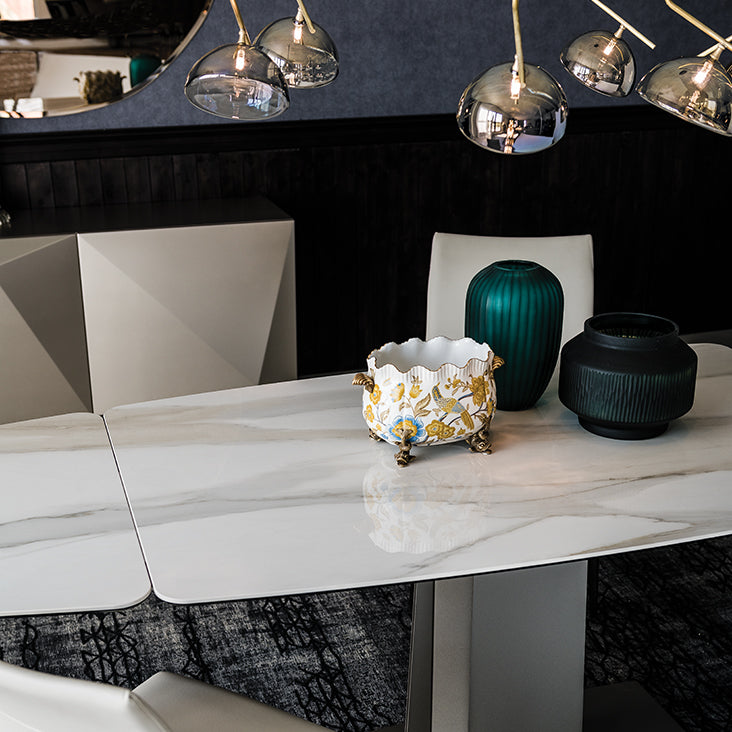 Tavolo DUFFY Keramik Drive - base in acciaio e piano in ceramica