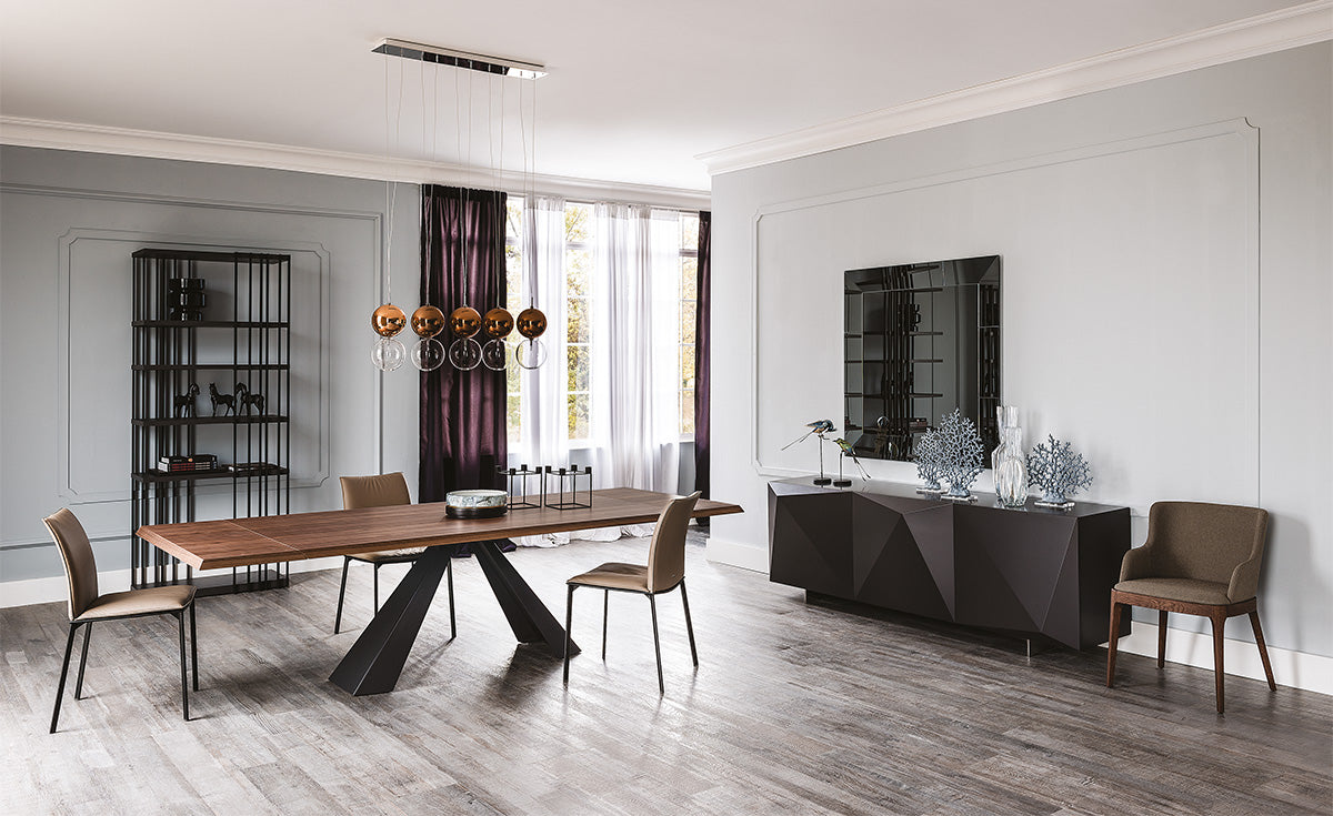 Tavolo Eliot Wood Drive Cattelan - base in acciaio e piano in legno