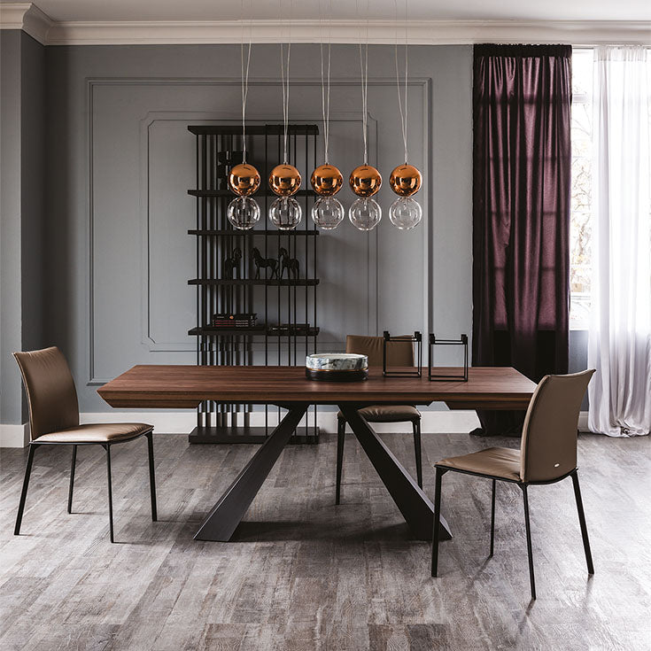 Tavolo Eliot Wood Drive Cattelan - base in acciaio e piano in legno