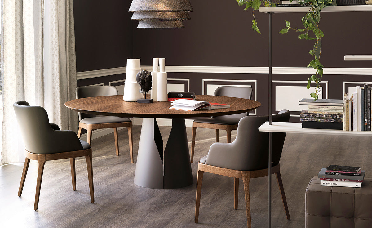 Tavolo Giano Cattelan - base in acciaio e piano in legno o marmo