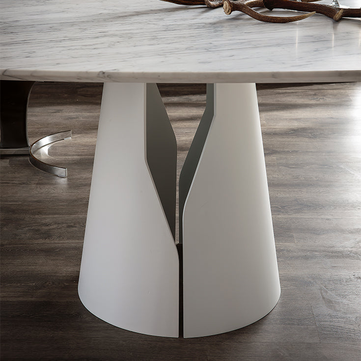 Tavolo Giano Cattelan - base in acciaio e piano in legno o marmo