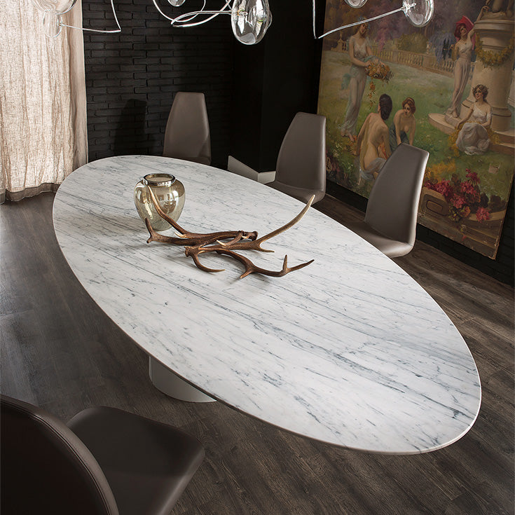 Tavolo Giano Cattelan - base in acciaio e piano in legno o marmo