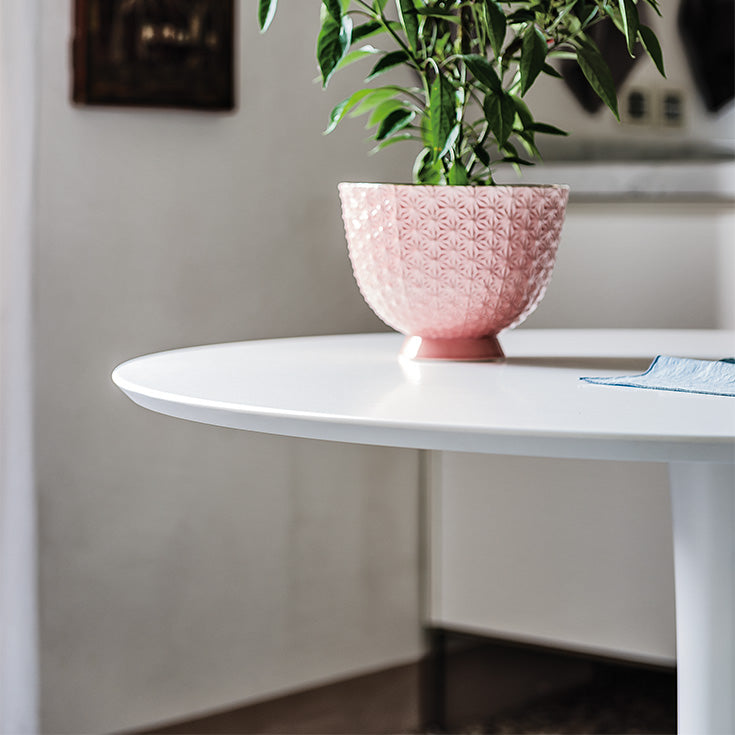 Tavolo Hugo Bistrot Cattelan - base in poliuretano rigido e piano in cristallo o legno