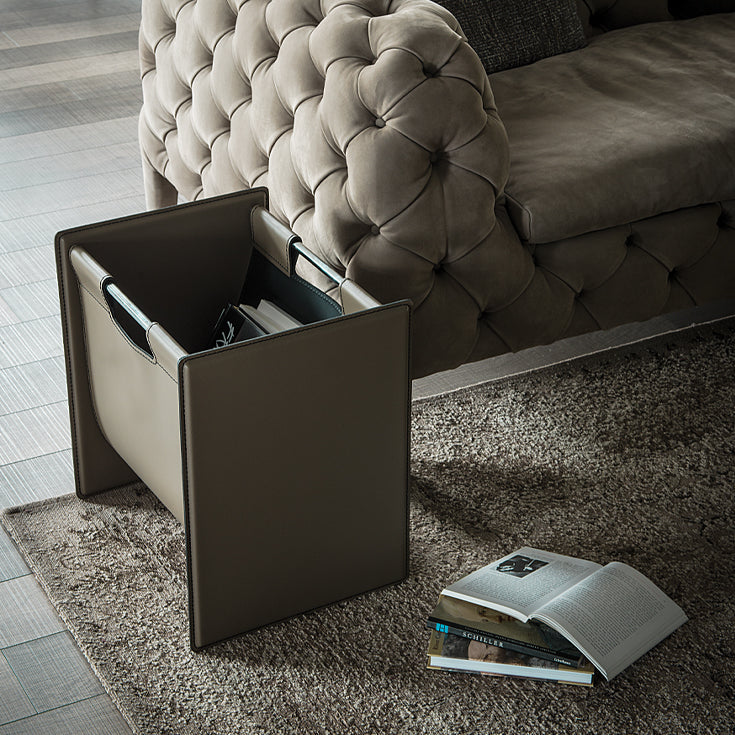 Porta Riviste Jerry Cattelan - struttura in acciaio e rivestimento in cuoio