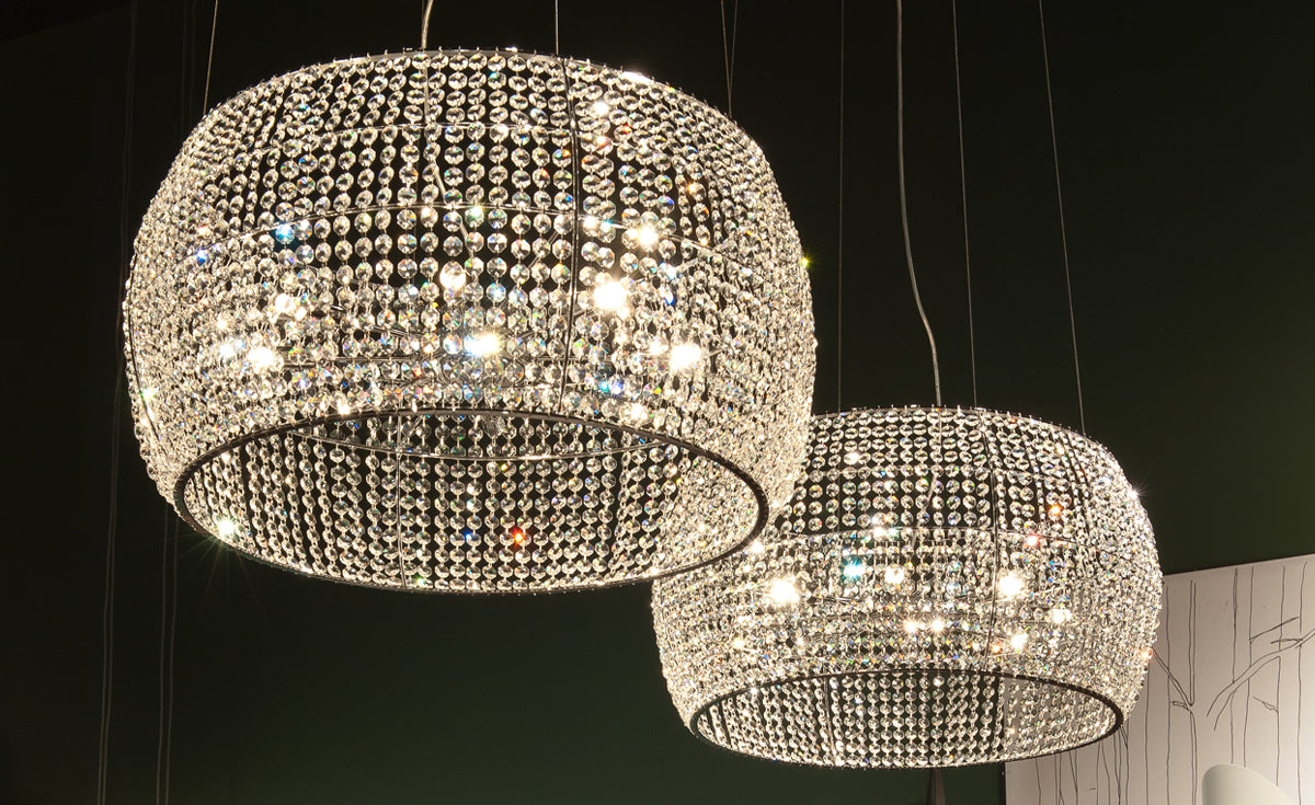 Lampada Kidal Cattelan - telaio in acciaio e paralume in cristallo