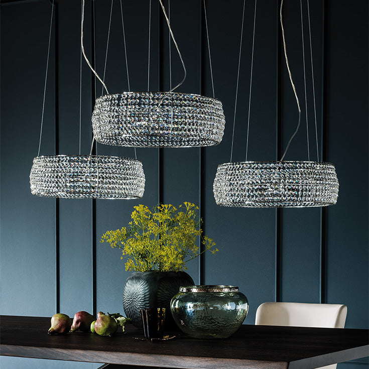 Lampada Kidal Cattelan - telaio in acciaio e paralume in cristallo