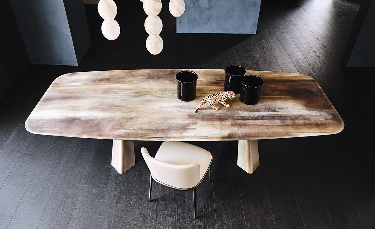 Tavolo Mad Max Crystalart Cattelan - base in acciaio e piano in cristallo 12 mm