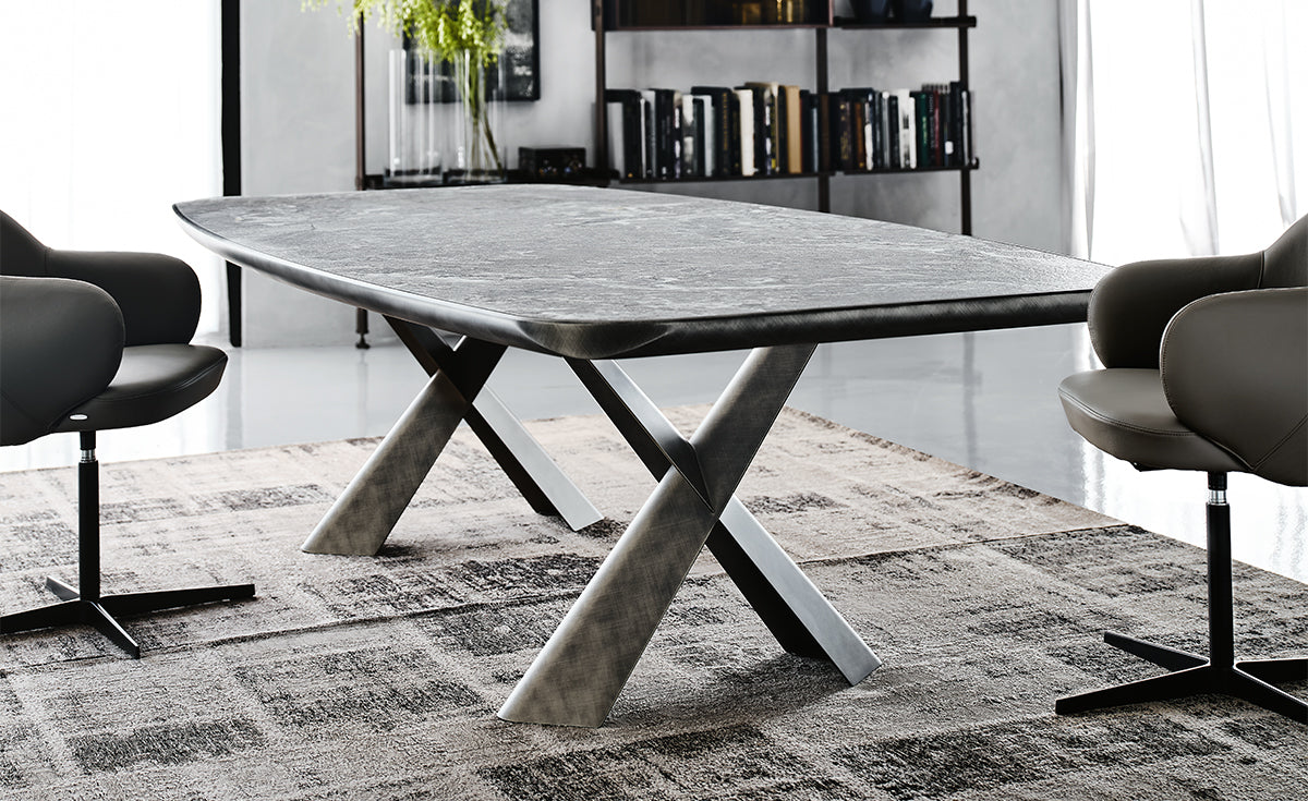 Tavolo Mad Max Keramik PremiumCattelan - base in acciaio e piano in ceramica 5 cm (240x120x76h)