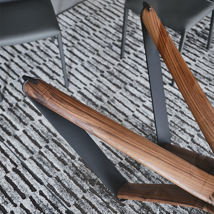 Tavolo Marathon Cattelan - base in legno o acciaio e piano in cristallo trasparente 15 mm