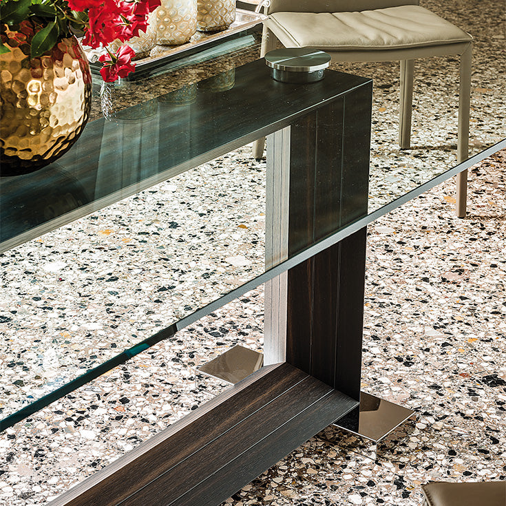 Tavolo Monaco Cattelan - base in legno o acciaio e piano in cristallo o marmo