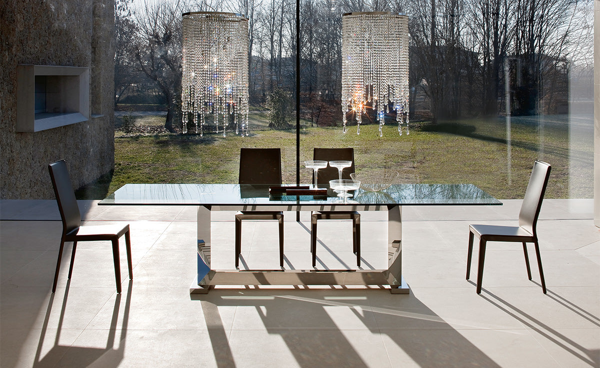 Tavolo Monaco Cattelan - base in legno o acciaio e piano in cristallo o marmo