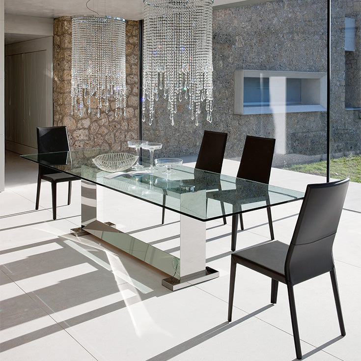 Tavolo Monaco Cattelan - base in legno o acciaio e piano in cristallo o marmo