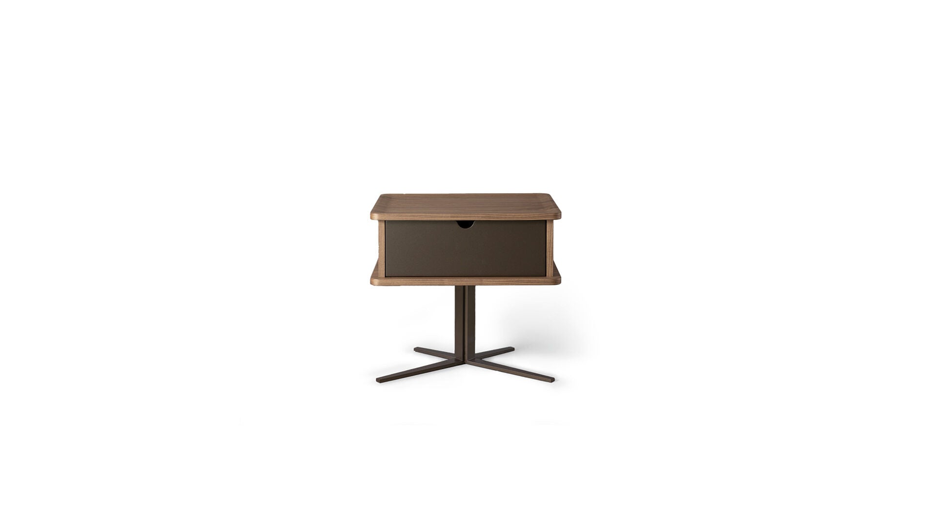 Comodino Nelson Bonaldo - base in metallo, cassetto e struttura in legno