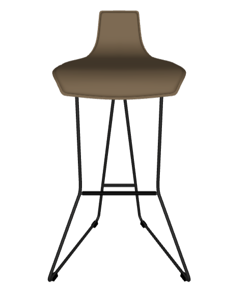 Sgabello Pepe Cattelan - base in acciaio e seduta rivestita in cuoio