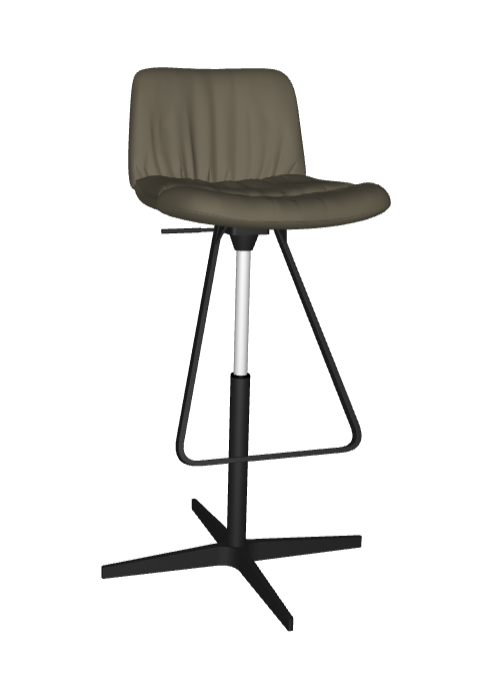 Sgabello Axel X Cattelan - telaio verniciato e scocca rivestita in tessuto, synthetic nubuck, ecopelle o pelle