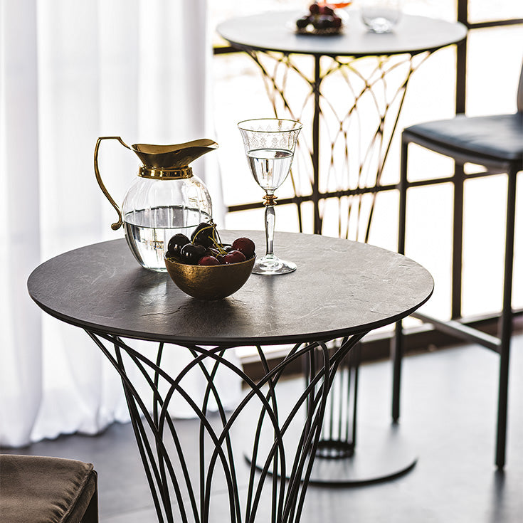 Tavolo Nido Keramik Bistrot -base in acciaio e piano in marmo (versione A)