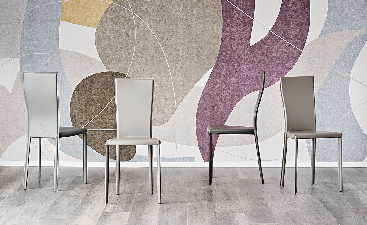 Sedia Nina Cattelan - struttura in acciaio e rivestimento in cuoio